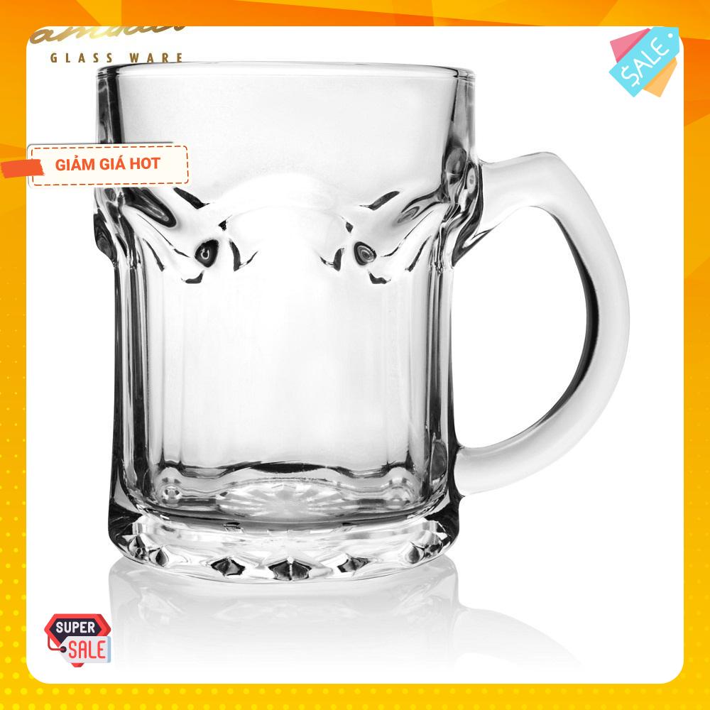 Bộ 6 Ly Cốc Thủy Tinh 332 Uống Bia Có Quai 355ML – PCD10004 Cẩm Đạt