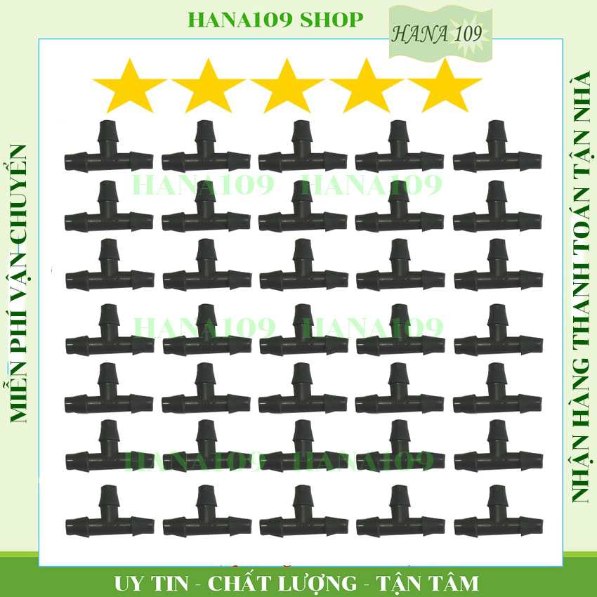 [HCM]Bộ 100 chữ T 6 ly chuyên dùng nối ống nhỏ giọt 6 ly ống dẻo PE LDPE 6li trong hệ thống tưới phun sương, tưới nhỏ giọt, tưới gốc cây,..