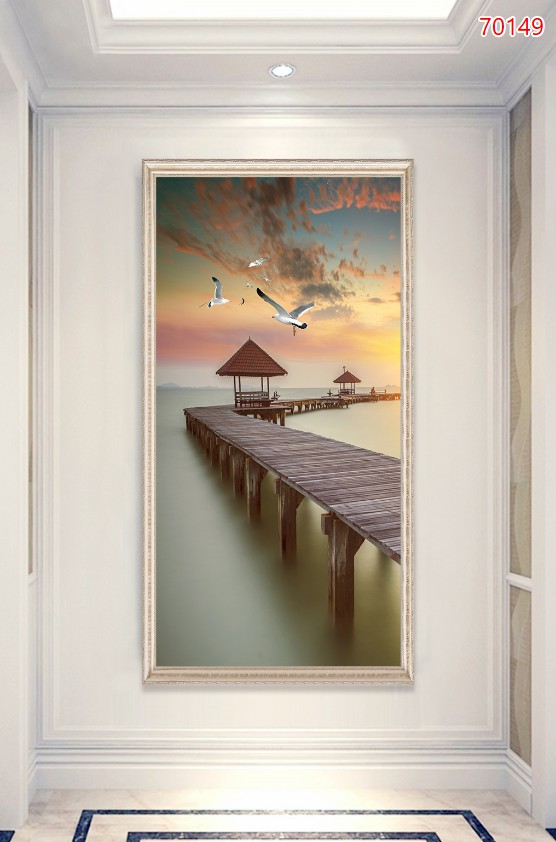 Tranh treo tường phòng khách Con đường Hiện đại/Gỗ MDF Hàn Quốc chống ẩm mốc, mối mọt