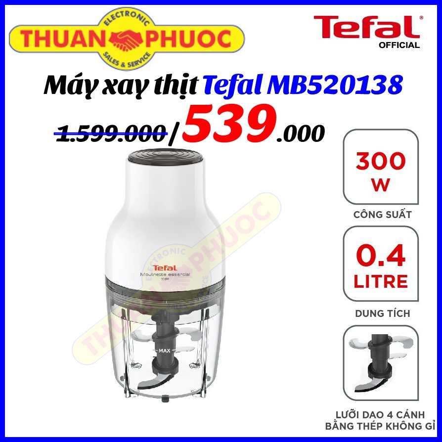 Máy xay thực phẩm, máy xay thịt tefal mb520138 - hàng chính hãng - bảo hành 24 tháng.