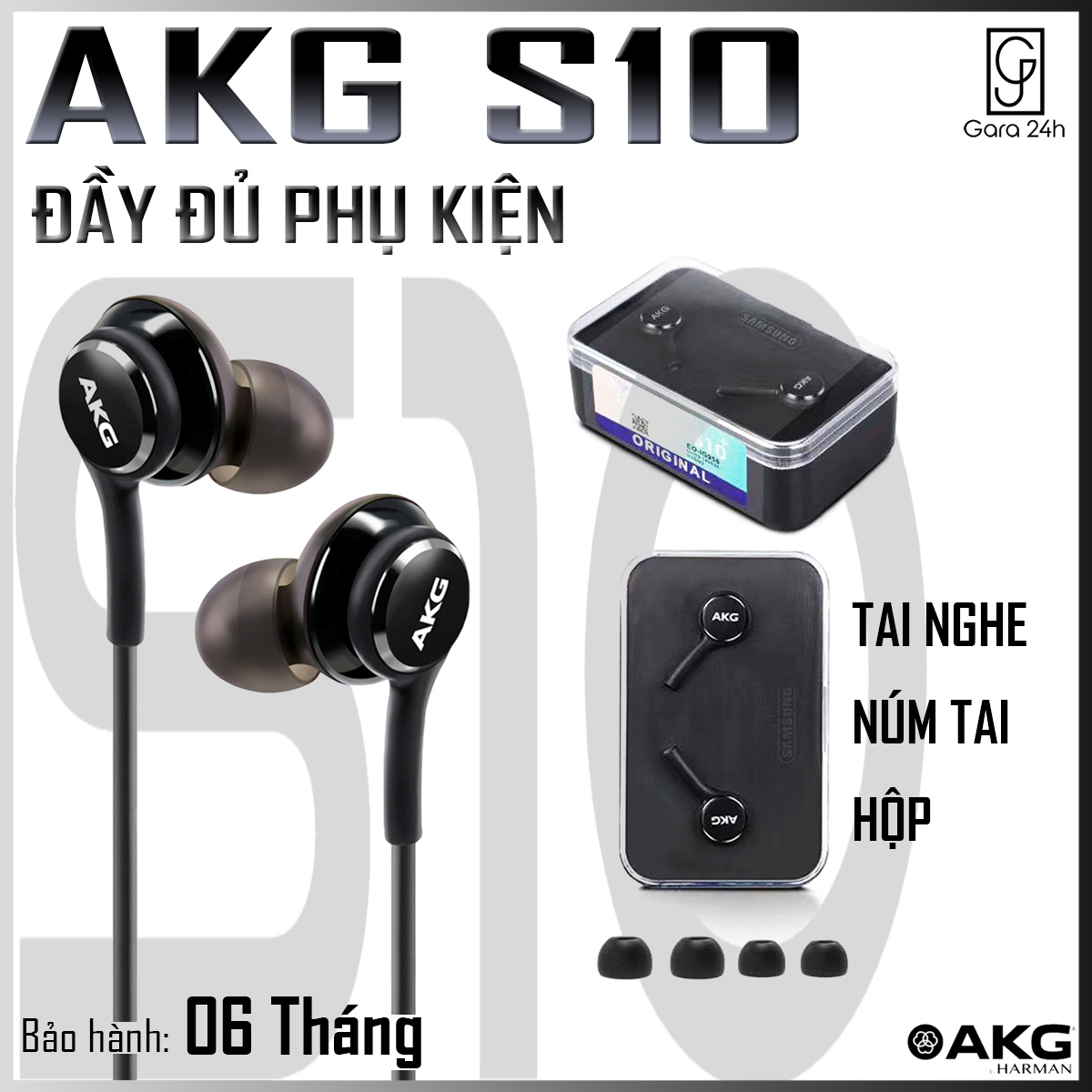 Tai nghe akg s10 - Tai nghe samsung nhét tai AKG S10 (Hàng nguyên hộp + tặng 2 cặp núm dự phòng)