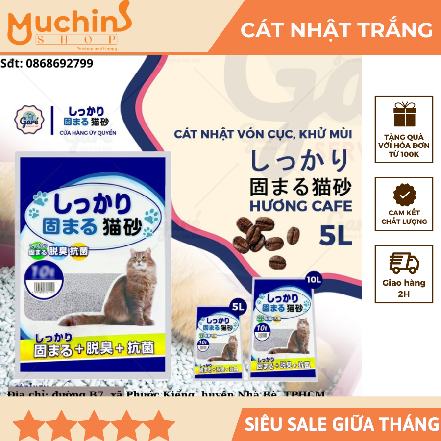 Cát nhật trắng 16l siêu khử mùi, cát vệ sinh mèo đất sét siêu vón cục, khử mùi tốt nhập khẩu trực tiếp nhật bản | muchinshop