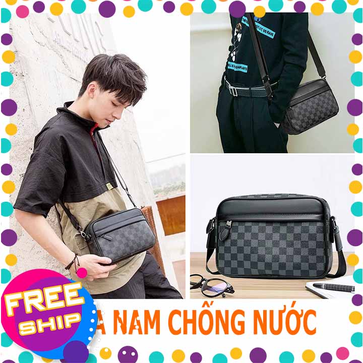 [LoẠI 1-CÓ VIDEO SP]Túi đeo chéo nam nữ phong cách họa tiết caro cao cấp - Túi đeo da cao cấp, túi đeo chéo nam da pu 01