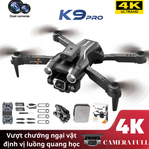 Flycam, flaycam, Máy Bay Điều Khiển Từ Xa K9 Camera Kép 4K HD Cảm Biến Tự Động Tránh Chướng Ngại Vật