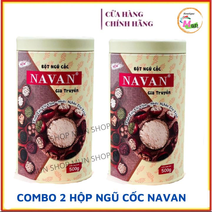 Combo 2 hộp ngũ cốc dinh dưỡng navan chính hãng dạng hộp 500gr - ngũ cốc lợi sữa sau sinh