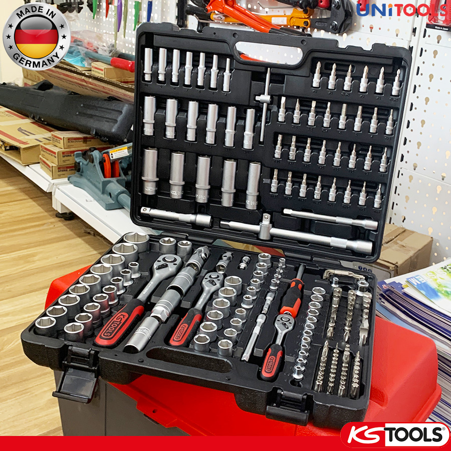 Bộ tuýp đa năng (đầu khẩu tay vặn) tổng hợp 195 chi tiết 917.0795 100 %chính hãng KS Tools