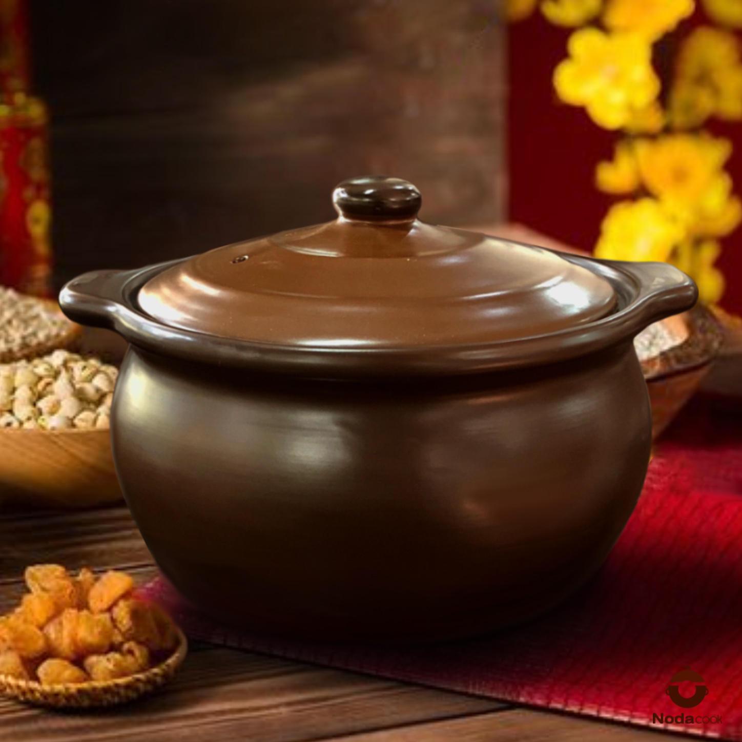 Nồi đất 2/3/5 lít men sứ - nodacook bát tràng