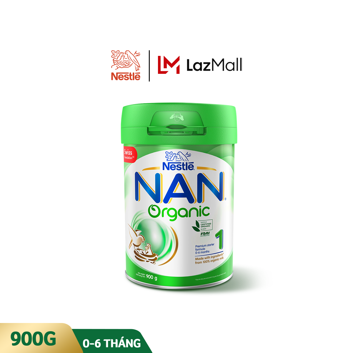 Sữa bột Nan Organic 1 900g cho trẻ từ 0-6 tháng