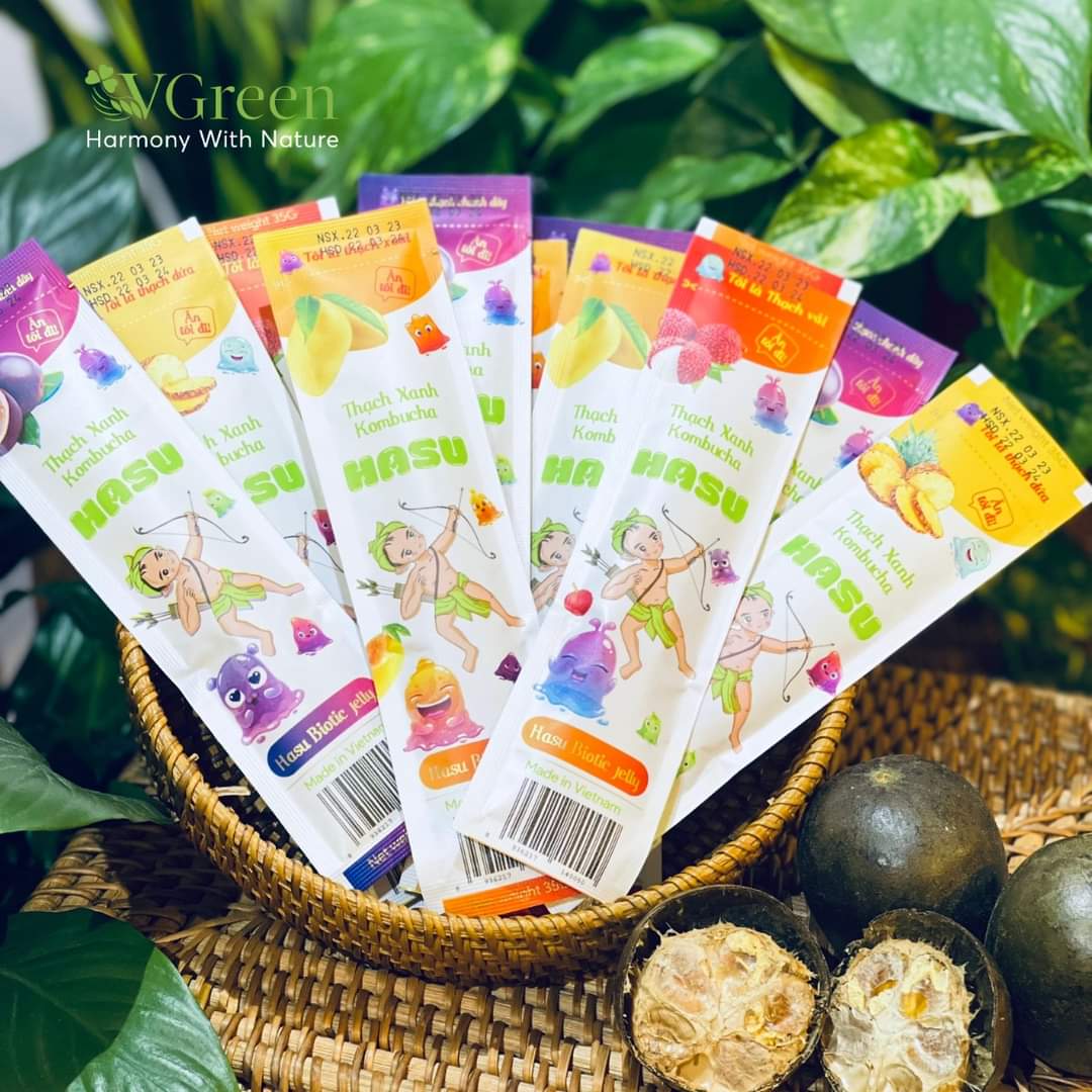 500gr Thạch xanh Kombucha Hasu siêu ngon đặc biệt