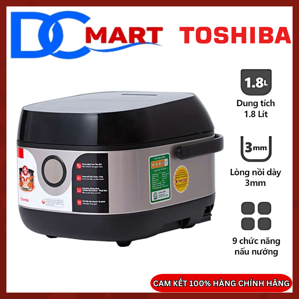 Toshiba nồi cơm cao tần 1.8 lít rc-18ix1pv - hàng chính hãng