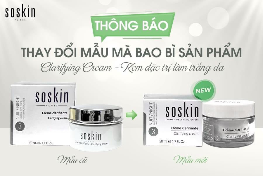 Kem dưỡng trắng sáng da soskin clarifying cream 50ml