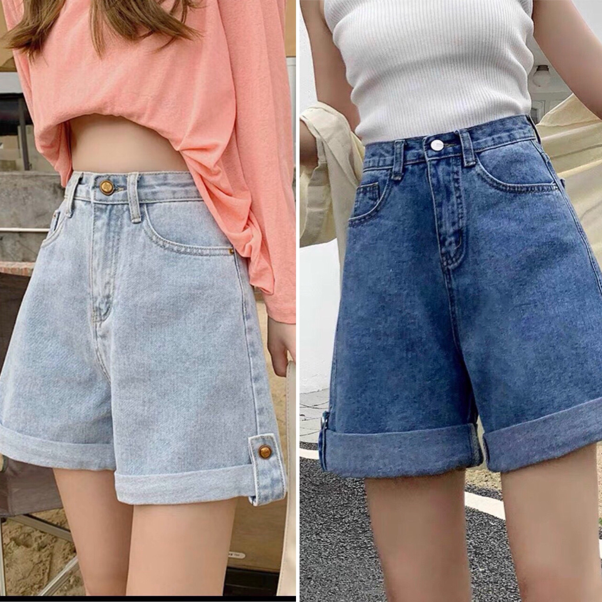 Quần short ngố nữ phong cách Ulzzang, quần ngố jean bigsize ống rộng thời trang nữ