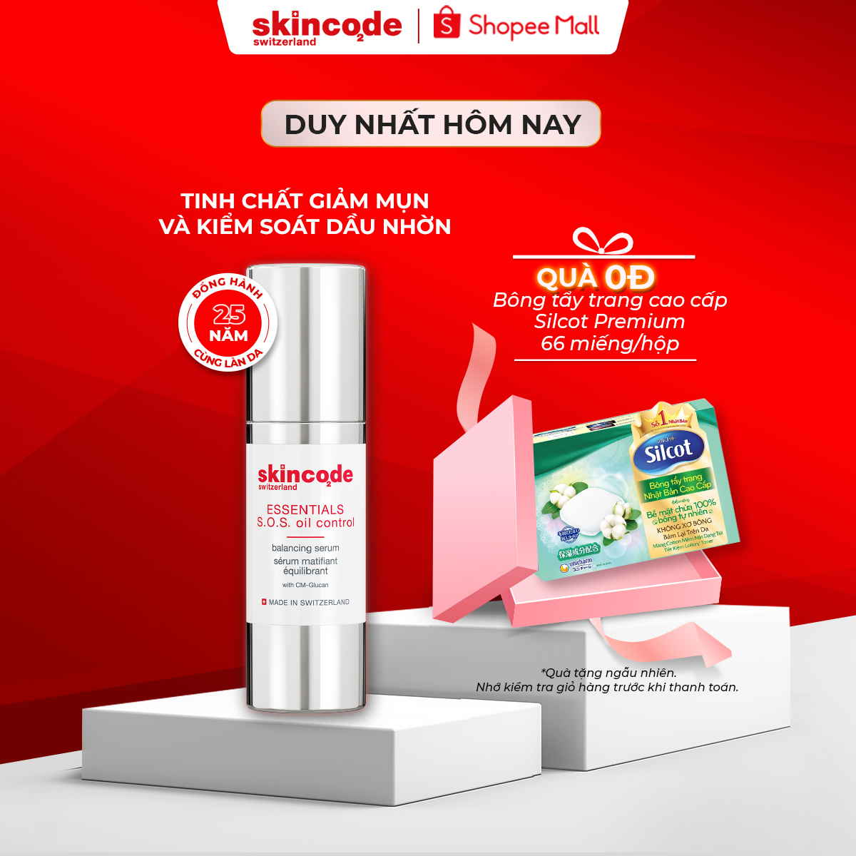 Tinh chất giảm mụn và kiểm soát dầu Skincode Essentials S.O.S Oil Control Balancing Serum 30ml - MS 1701