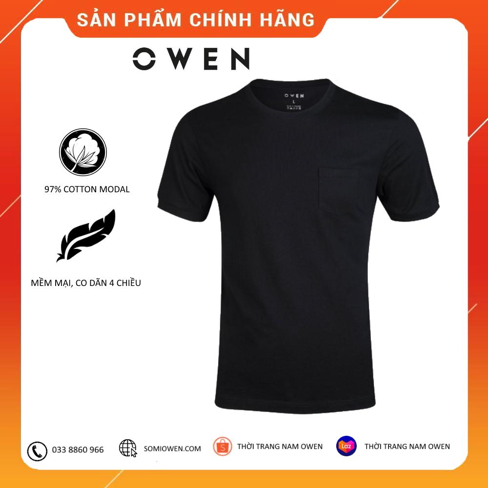 OWEN - Áo thun ngắn tay cổ tròn Owen màu đen 90717