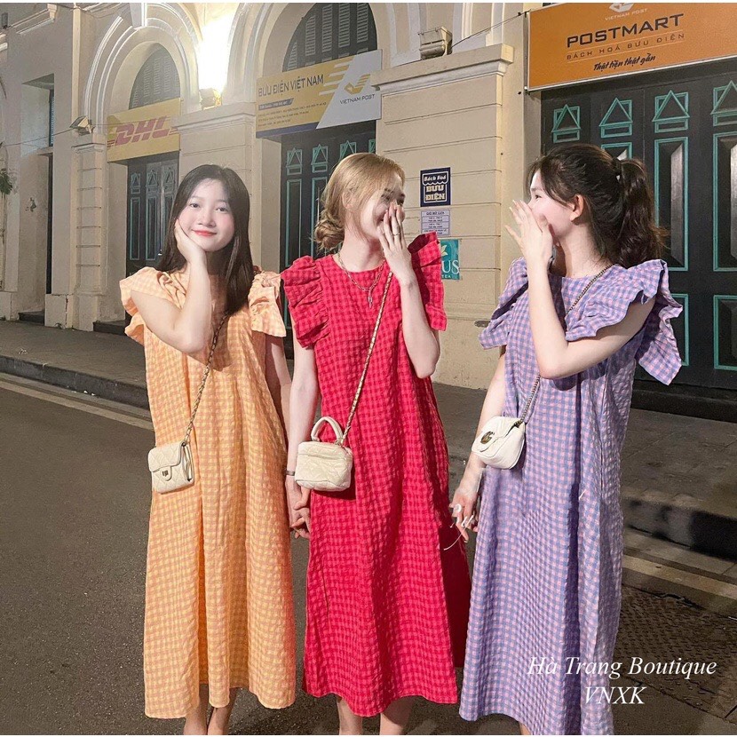 Váy dáng xuông cánh tiên nhiều màu