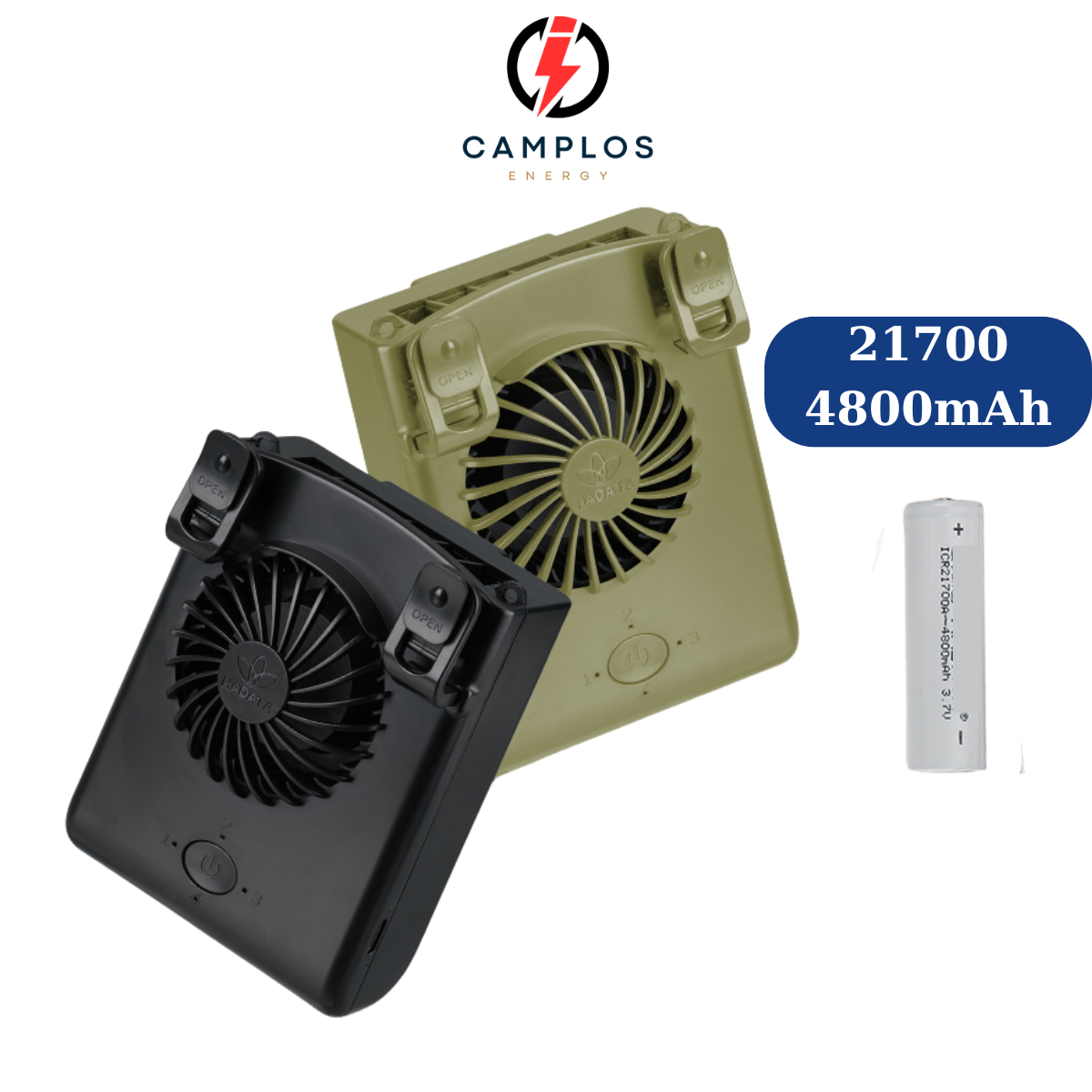  Quạt kẹp hông đeo cổ pin 21700 4800mAh quạt mini đeo cổ kẹp eo pin rời có thể sạc lại động cơ không chổi than 10W 