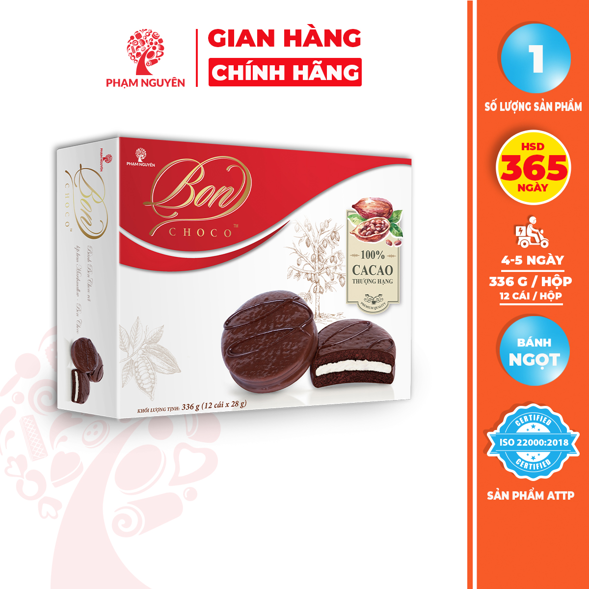 Hộp Bánh Choco Bon 336g | Bánh ăn vặt Socola | Đồ ăn vặt