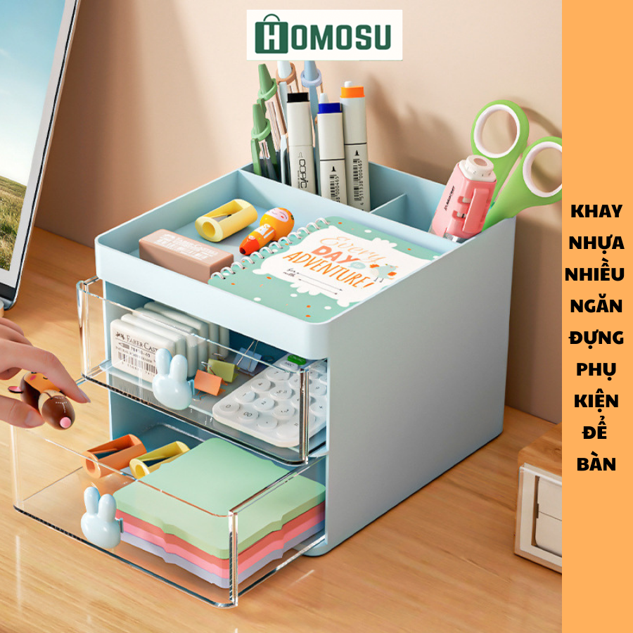 Hộp đựng bút để bàn, hộp ngăn kéo đựng máy tính, dụng cụ học tập p053