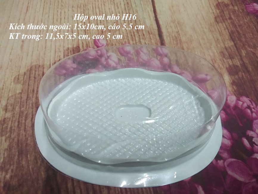 BỘ 50 HỘP NHỰA ĐỰNG BÁNH HÌNH OVAL 11.5 CM X 7.5 CM  CAO 5CM - H16