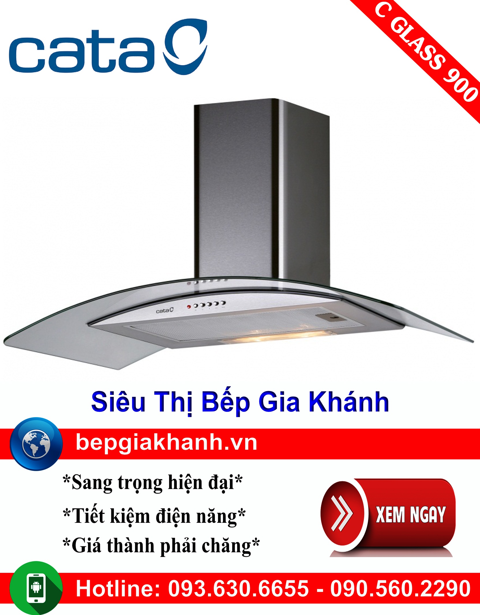 [HCM]Máy hút mùi kính cong 90cm Cata C GLASS 900 máy hút mùi nhà bếp máy hút mùi bếp máy hút mùi kính cong máy hút mùi canzy máy hút mùi mini máy hút mùi âm trần máy hút mùi electrolux may hut mui