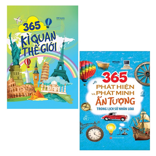 Fahasa - bộ sách 365 kì quan thế giới + 365 phát hiện và phát minh ấn tượng trong lịch sử nhân loại