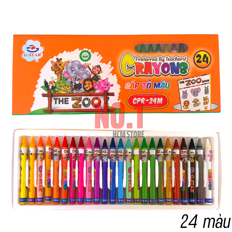 Hộp 24 màu sáp tô màu gstar cpr24