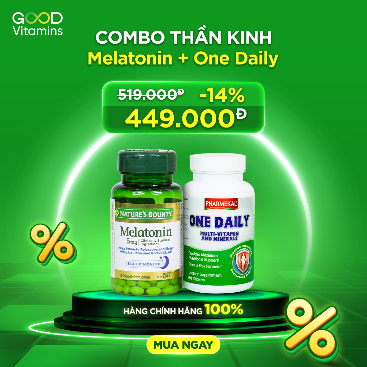 Combo Giấc ngủ Melatonin + One Daily