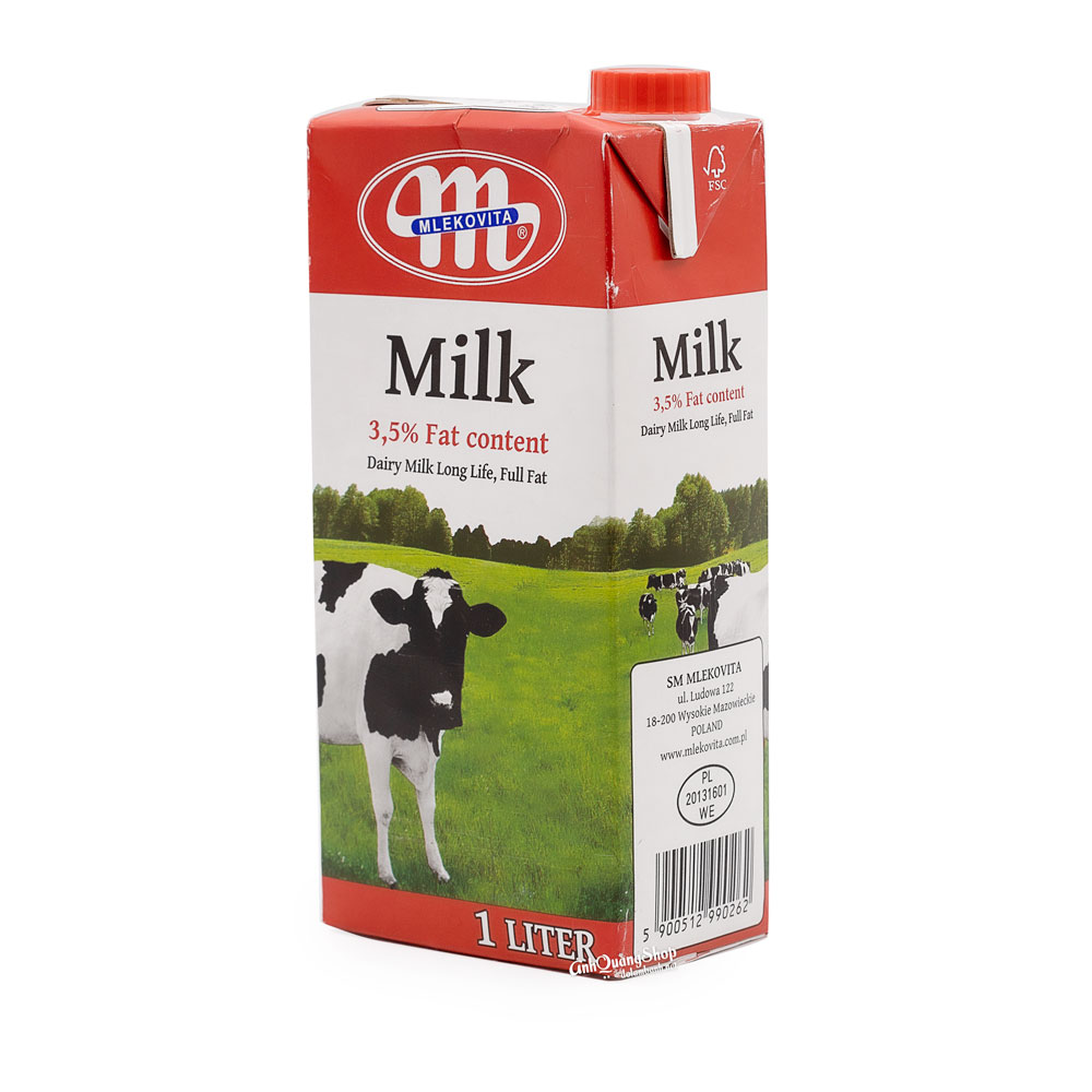 Sữa tươi nguyên kem Mlekovita 1L  Ba Lan