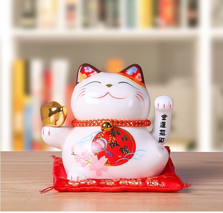 Mèo thần tài vẫy tay Maneki neko Nhật Bản, mèo thần tài mini, mèo thần tài 13cm