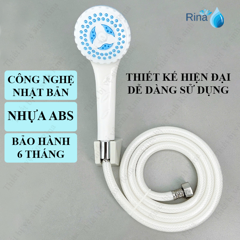 Bộ vòi sen tắm nhựa ABS nhựa trắng bền đẹp Rina RN227