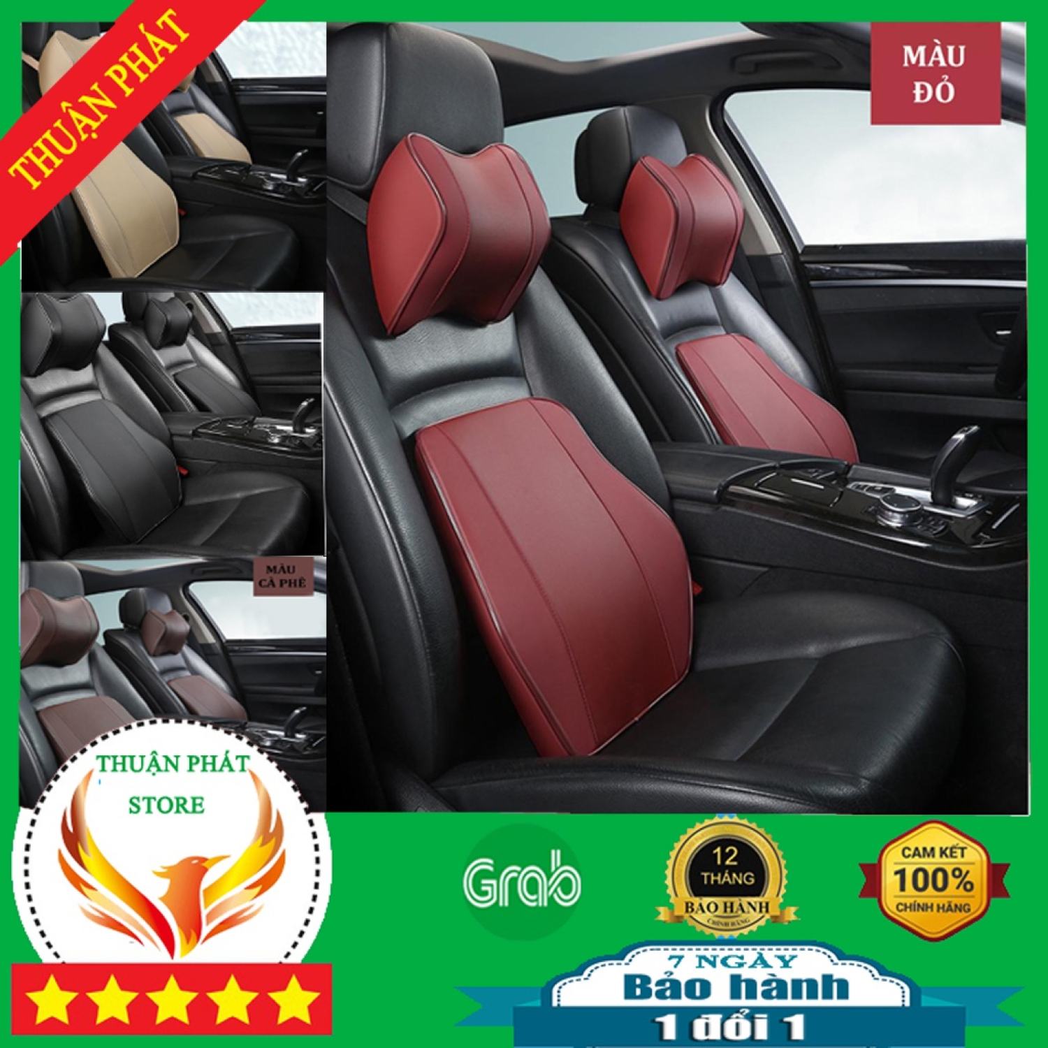 Gối tựa đầu ô tô và tựa lưng ô tô - Gối tựa cổ ô tô chất liệu cao su non bọc da cao cấp cho xe hơi ghế sofa văn phòng