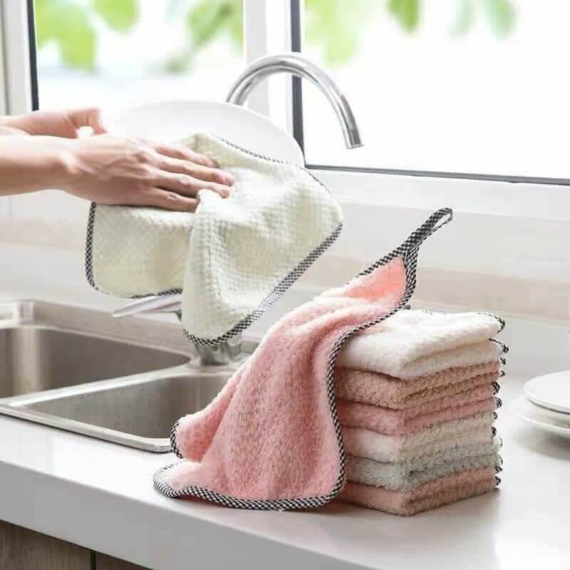 Set 2 khăn lau tay đa năng - Khăn lau tay nhà bếp có móc treo