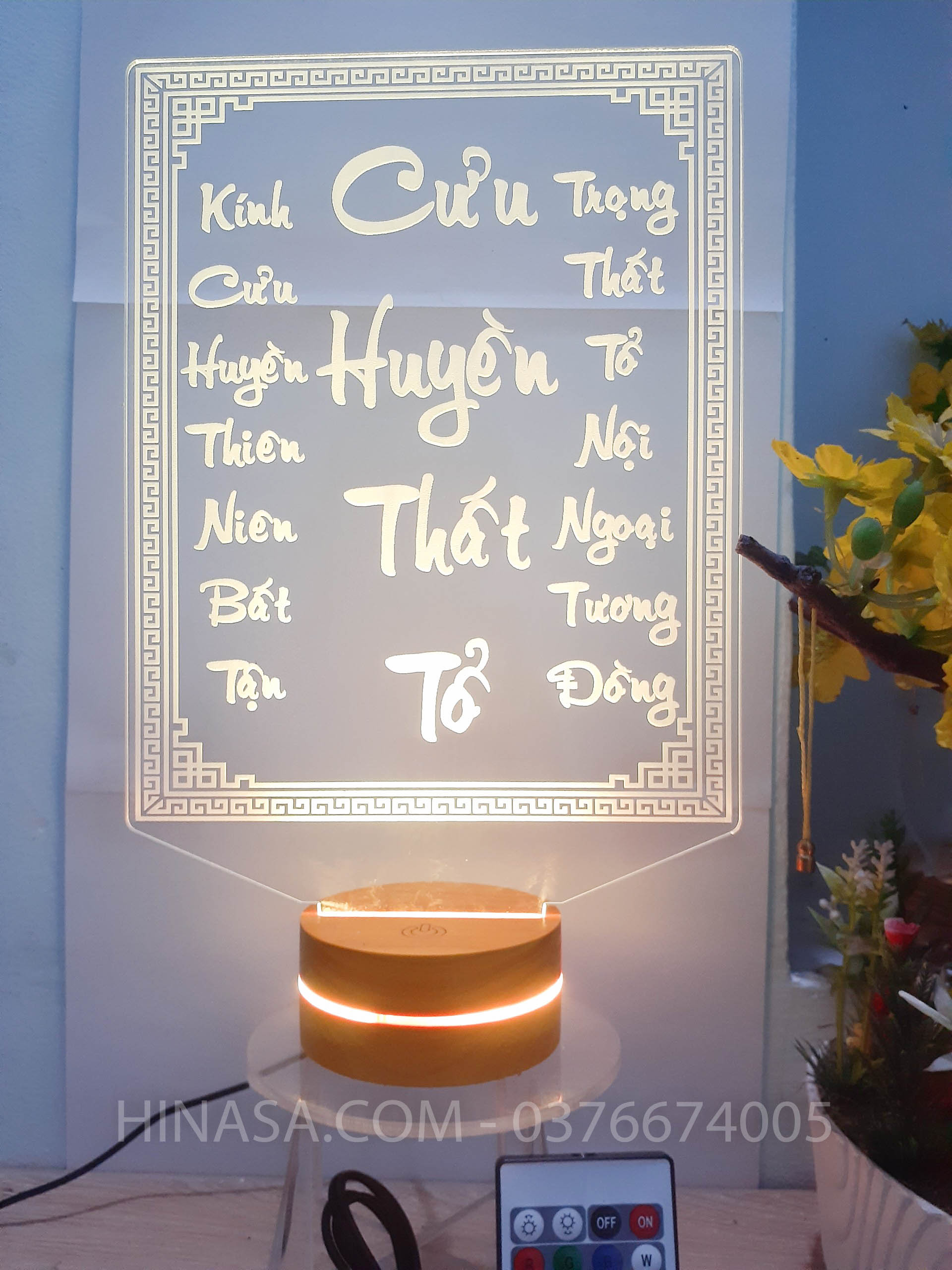 [FREESHIP MAX] - Cửu huyển thất tổ 32x20cm 16 màu - HINASA LED