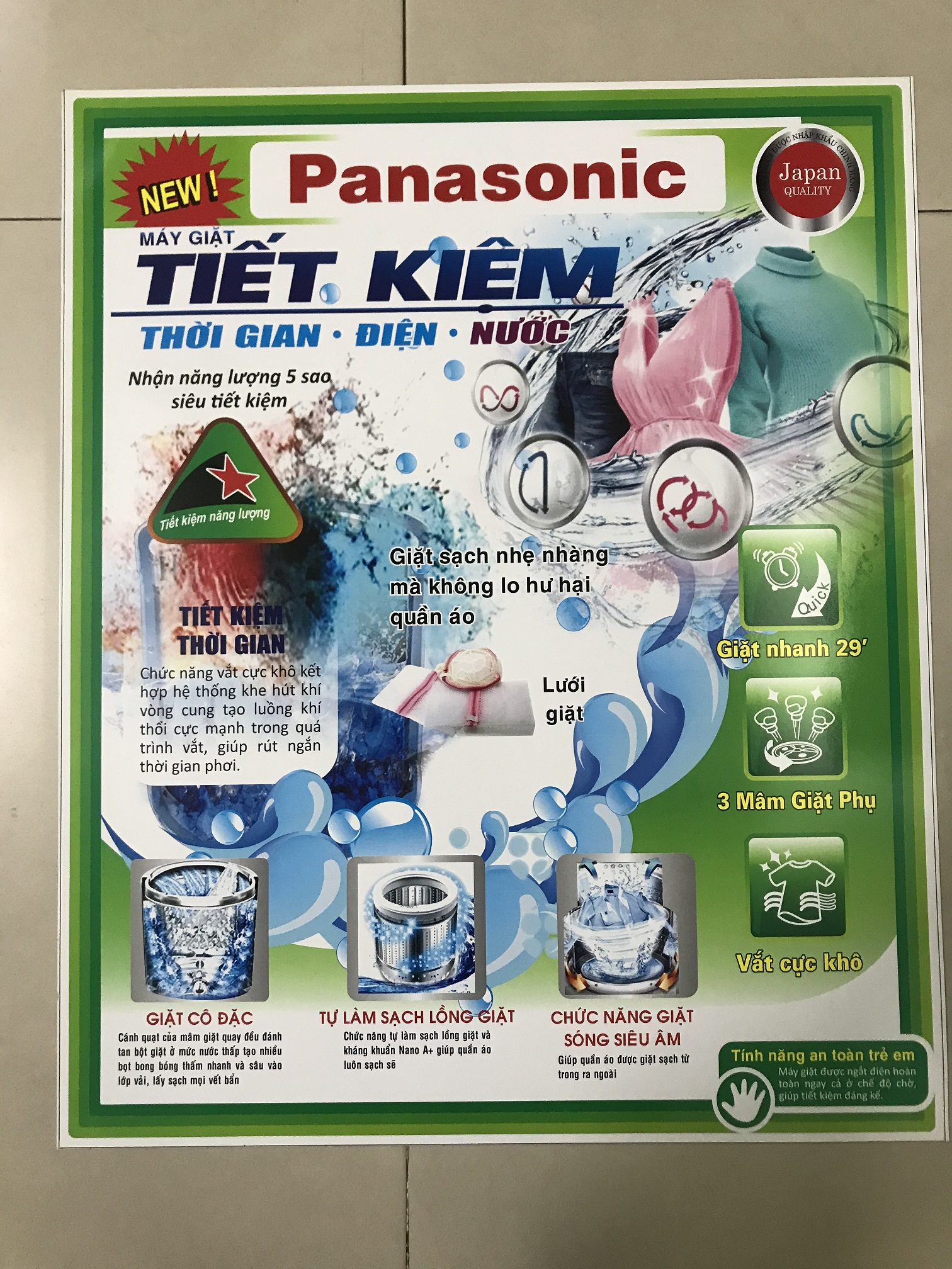Miếng dán máy giặt Panasonic - Tem dán máy giặt Panasonic