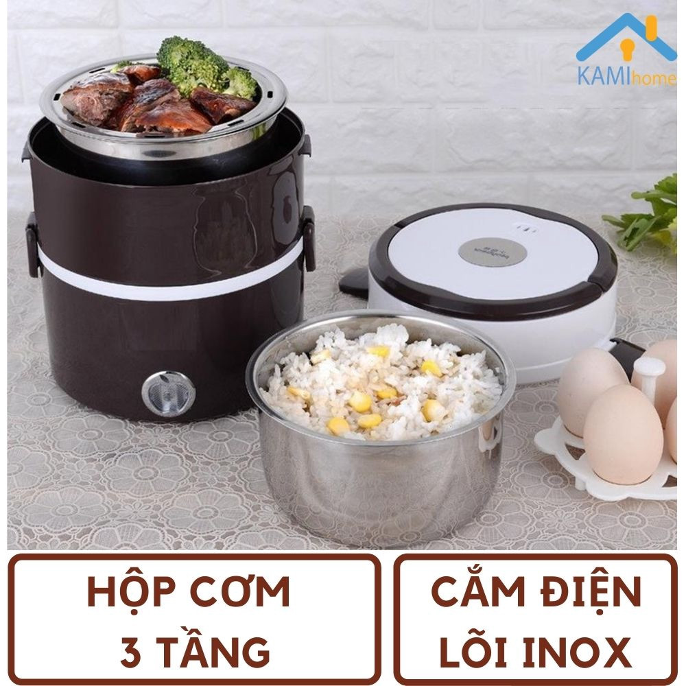 HỘP CƠM HÂM NÓNG 3 TẦNG RUỘT INOX CHUẨN HÀNG XUẤT NHẬT CAO CẤP HÂM NÓNG THỨC ĂN CỰC NHANH - CẶP LỒNG ĐỰNG CƠM VĂN PHÒNG HÂM NÓNG SIÊU TỐC CỰC TIỆN LỢI