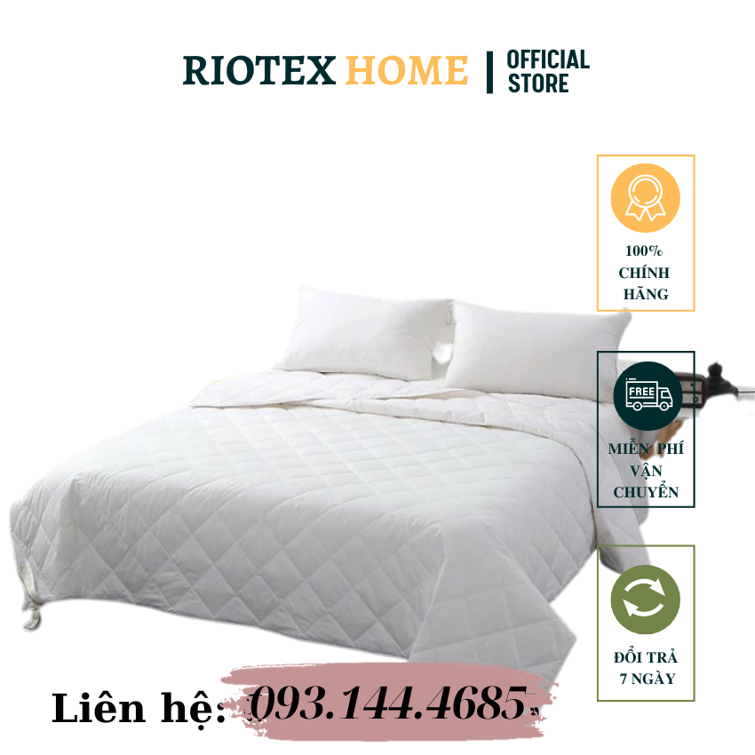 Mền chần bông cotton trắng sọc - trắng trơn riotex home hàng cao cấp cho khách sạn - resort