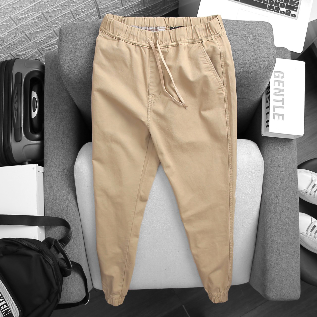 Quần Dài nam Jogger Kaki Zara