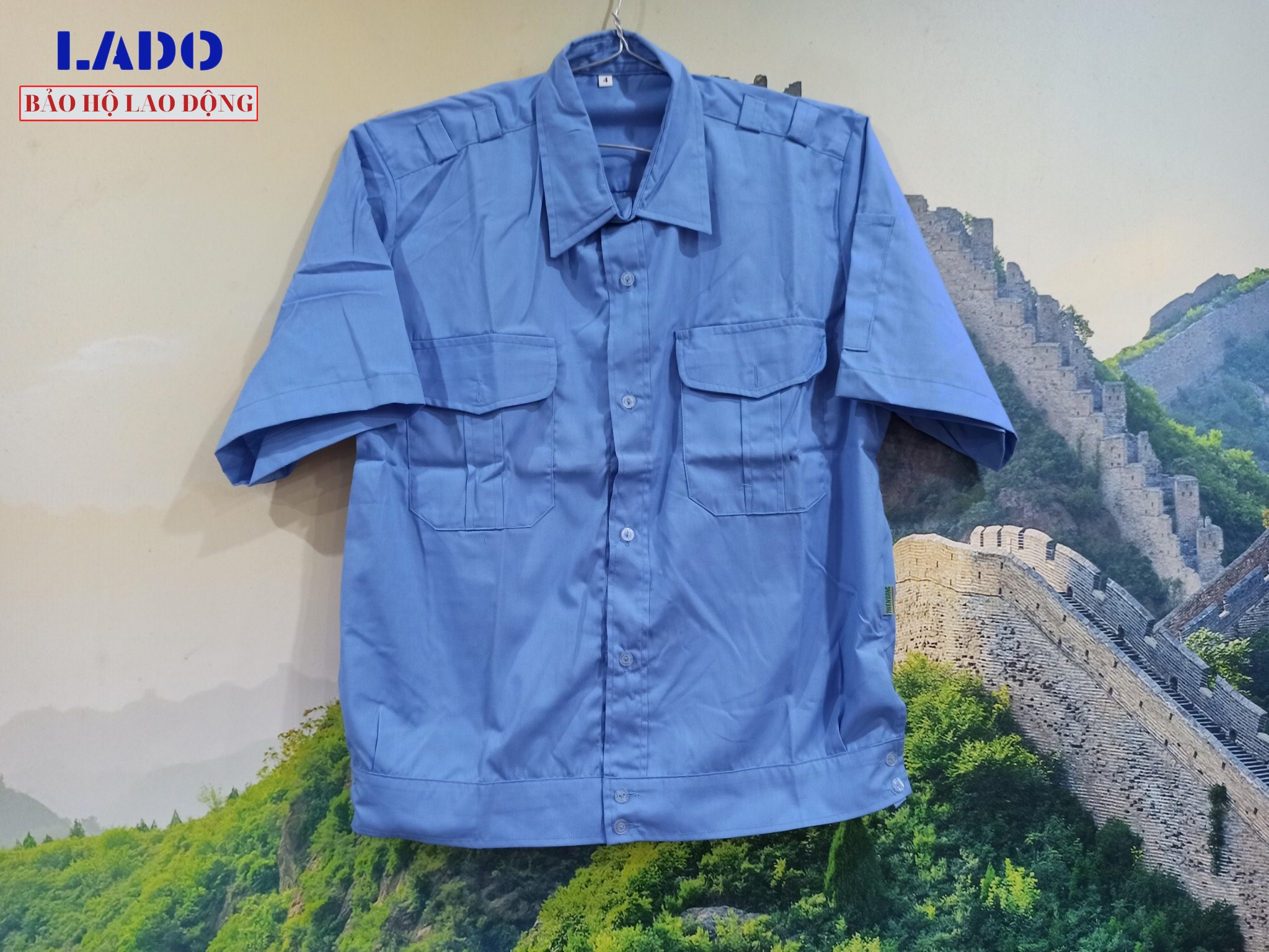 [HÀNG SẴN] - Áo đồng phục bảo vệ tay ngắn, tay dài đai bo dưới kiểu Budong - hình thật