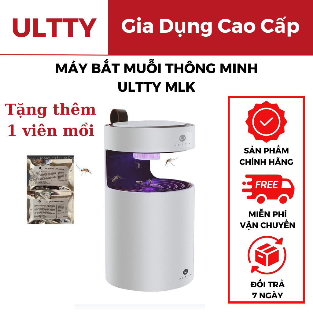 Máy bắt muỗi thông minh ULTTY MKL - Đèn bắt muỗi, côn trùng thế hệ mới - Hàng chính hãng bảo hành 24 tháng