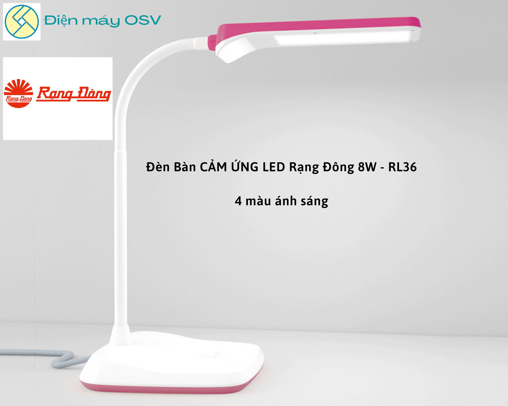 Đèn bàn cảm ứng led rạng đông 6w - rd-rl-36.led - 4 màu, 2 mức độ sáng