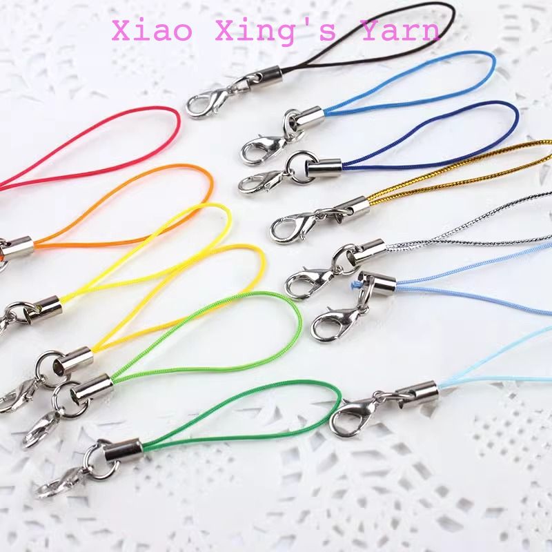 Túi 10 dây treo điện thoại, móc khoá có kèm càng cua làm đồ thủ công handmade | Xiaoxing's Yarn