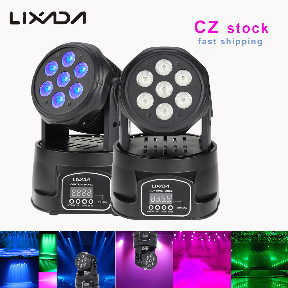 Dj disco ánh sáng 7led 105w rgbw 914 kênh disco đèn dmx512 mini xoay đầu di chuyển ánh sáng sân khấu hiệu ứng đèn cho disco show
