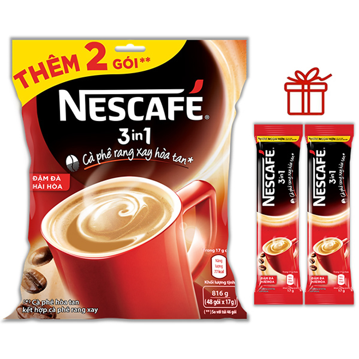 Nescafe 3in1 đậm đà hài hòa - hàng tặng thêm 2 gói