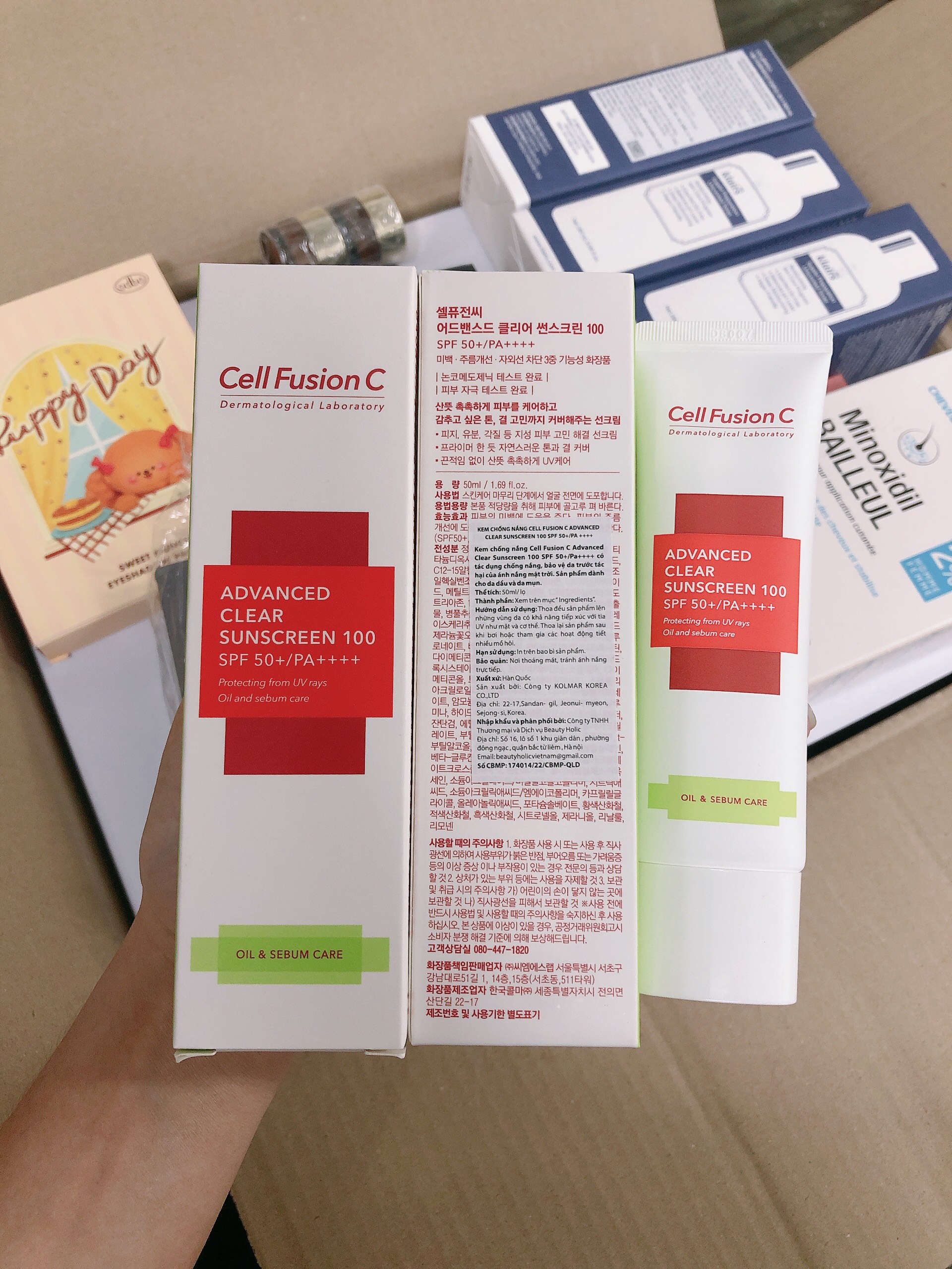 Kem Chống Nắng Cell Fusion C Clear Sunscreen 100 SPF 48+/PA+++ 50ml ( Vạch xanh)