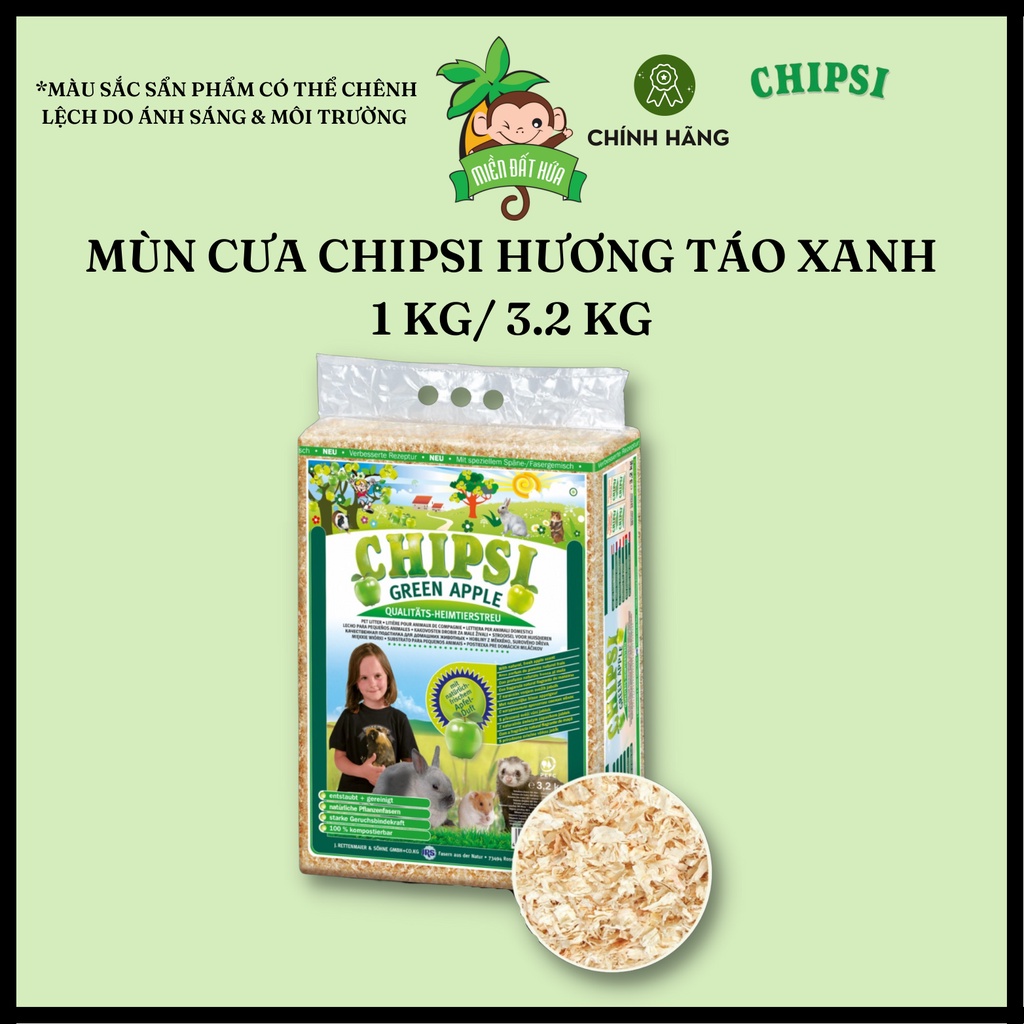 Lót chuồng Hamster - Mùn cưa Chipsi 4 mùi hương 1kg, 3.2kg, 4kg cho hamster, thọ, bọ, nhím,...