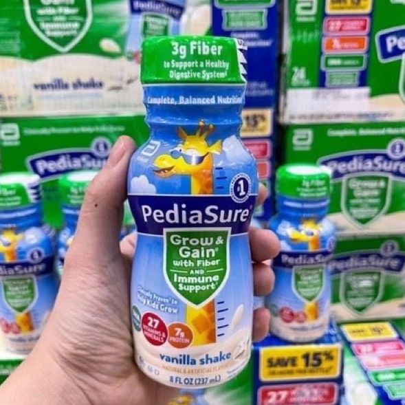 Thùng 24 chai sữa nước pediasure grow&gain with fiber hương vani237ml - mỹ 2024