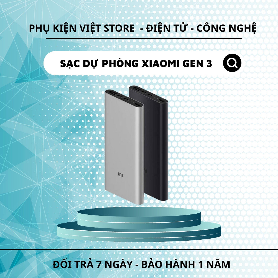 Pin sạc dự phòng gen 3 - sạc dư phòng - Pin Sạc Dự Phòng Xiaomi 10000mAh Sạc Nhanh 18W Gen 3 -  Fast Charge Power Bank, Input: Micro-USB / USB-C. Output: USB-A x 2, Chất Lượng Cao Thiết Kế Mỏng Tinh Tế Sang Trọng