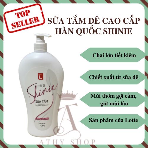 SỮA TẮM DÊ CAO CẤP HÀN QUỐC SHINIE GỢI CẢM CHAI 1.2L xà phòng tắm toàn thân chiết xuất sữa dê xà bông vệ sinh cơ thể hương thơm quyến rũ cho làn da mịn màng thơm mát siêu tiết kiệm với chai lớn 1.2 lit ATHY SHOP