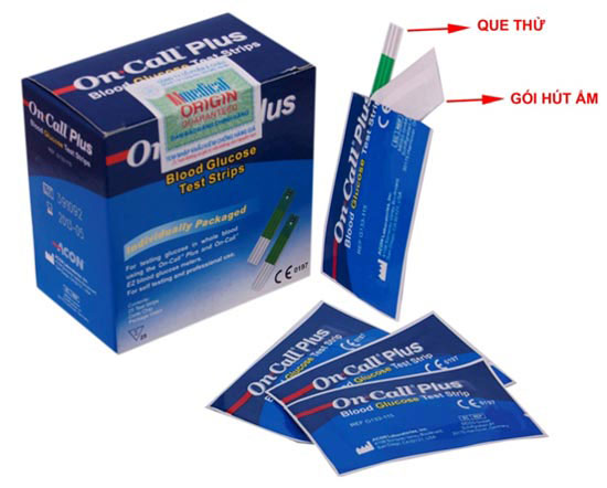 Que thử đường huyết on-call plus dùng chung cho các máy đo đường huyết on-call plus/ on-call ez/ on-call ezii - hộp 25 que