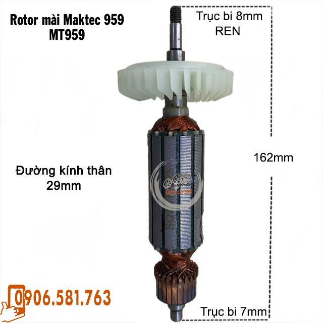 Rotor mài Maktec MT959 dây đồng 220V - Tặng chổi than